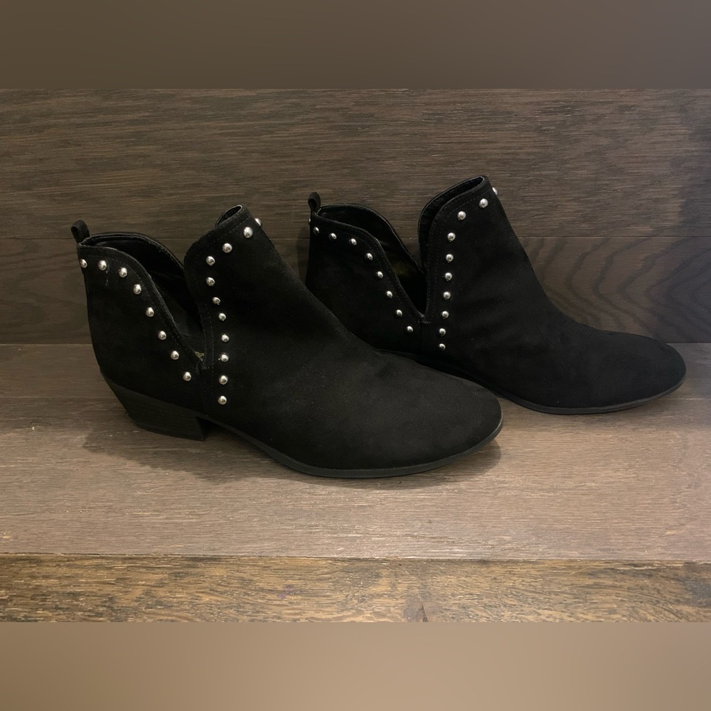 Circus by Sam Edelman Black Suede Ankle Boots with Studded Detail